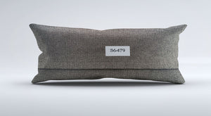 Vintage Turkish Kilim Cushion Cover 30x60 cm Lumbar Wool Kelim Pillowcase 36479