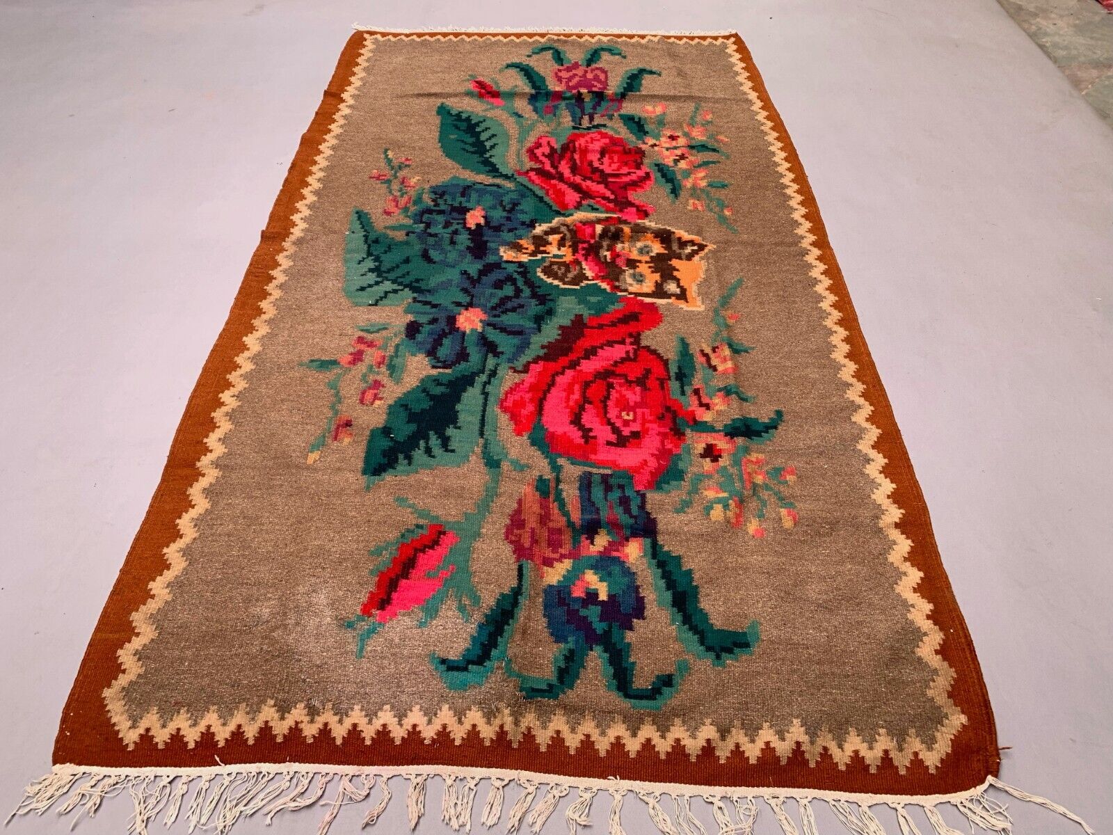 Vintage Moldovan Kilim 255x138 cm Kelim Wool Rug Large