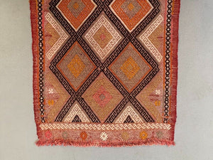 Vintage Turkish Mini Kilim 79x52 cm Wool Small Kelim Runner, shabby Chic