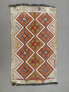 Vintage Turkish Mini Kilim 86x49 cm Wool Small Kelim Runner, shabby Chic