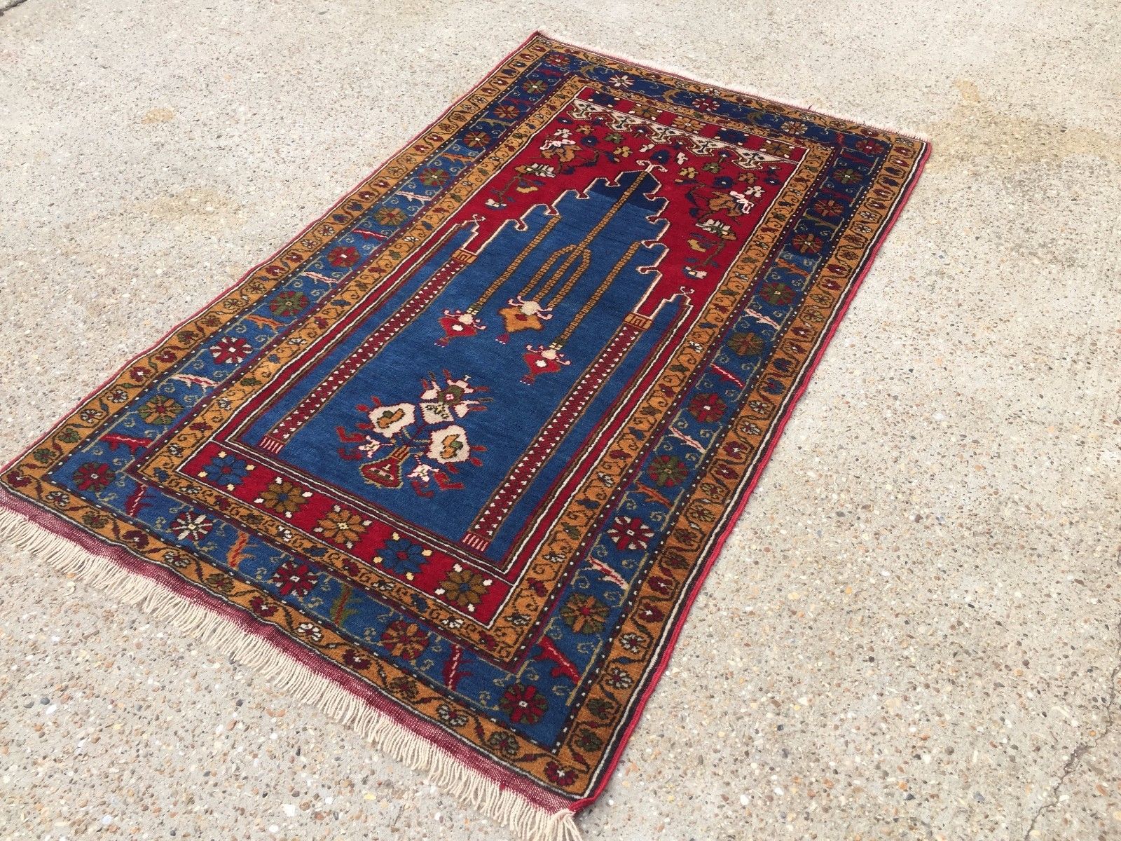 £950 Turkish Vintage Prayer Rug vegetable dye170x100cm Persian Afghan Tribal Home, Furniture & DIY:Rugs & Carpets:Rugs kilimshop.myshopify.com