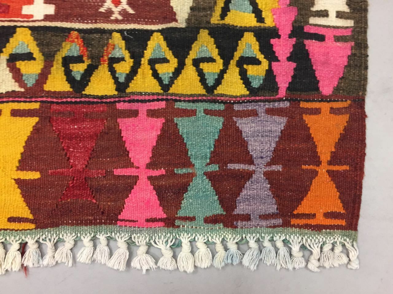 Colourful old Turkish Kilim Rug shabby vintage Antique Kelim 195x109cm Medium Antiques:Carpets & Rugs kilimshop.myshopify.com