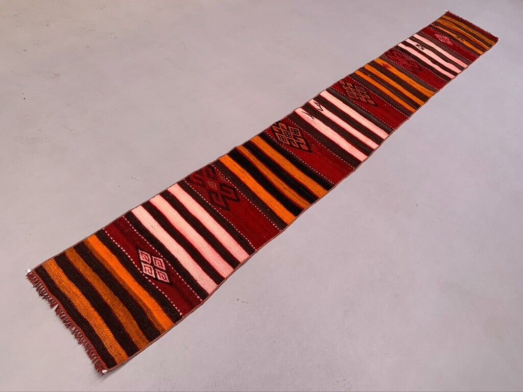 Old Turkish narrow Kilim Runner 362x45 cm shabby chic, vintage kelim