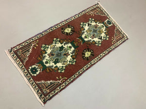 Small Vintage Turkish Rug 95x45 cm, Short Runner, Tribal, Shabby Chic Antiques:Carpets & Rugs kilimshop.myshopify.com