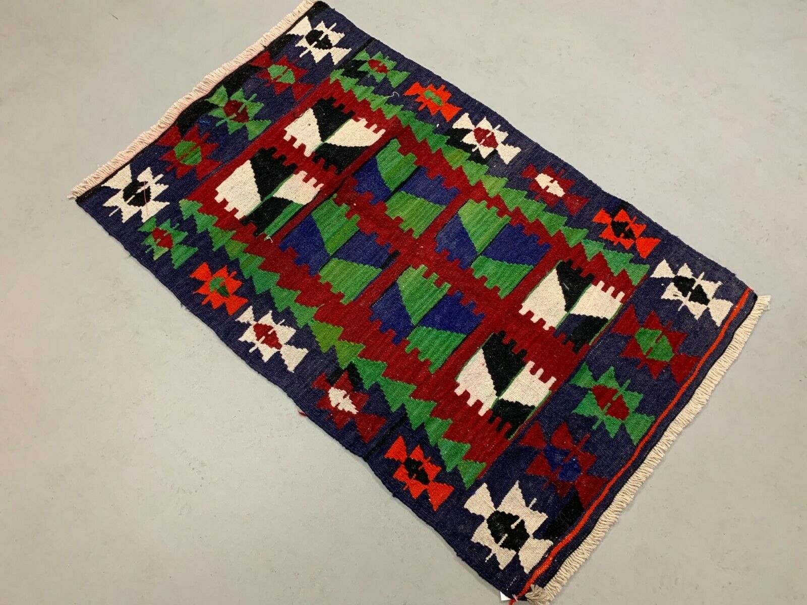 Vintage Turkish Kilim 112x72 cm Kelim Rug shabby, rare square, boho small Antiques:Carpets & Rugs kilimshop.myshopify.com