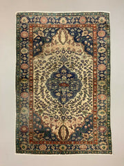 Distressed Turkish Rug 179x120 cm wool Vintage shabby Chic Tribal Blue, Beige kilimshop.myshopify.com