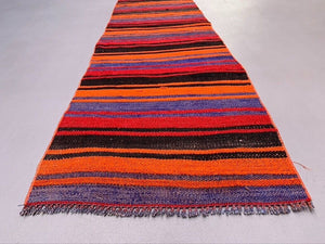 Old Turkish narrow Kilim Runner 215x52 cm shabby chic, vintage kelim