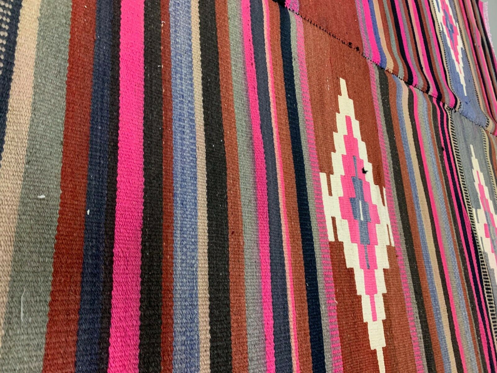 Vintage Turkish Kilim 270x160 cm wool kelim rug Large Purple, Pink, Black kilimshop.myshopify.com