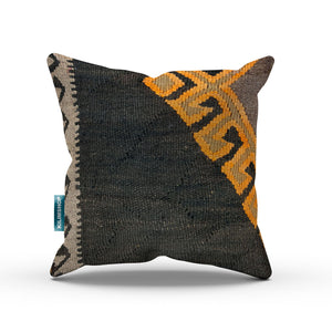 Turkish Kilim Cushion Cover 40x40 cm Square Wool Kelim Pillow Moroccan 40790