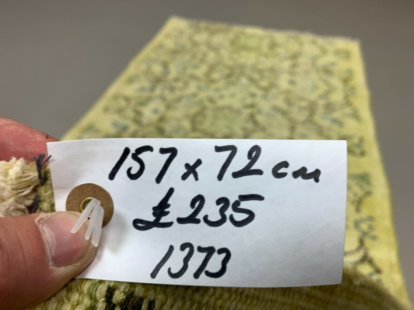 Distressed Turkish Runner 157x72 cm Vintage rug, Overdyed Yellow, Black Small kilimshop.myshopify.com