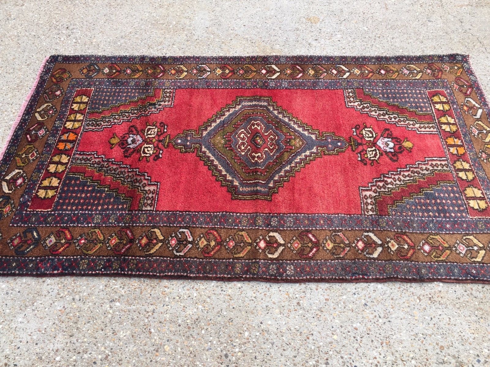 £950 Turkish Vintage Prayer Rug vegetable dye 195x112cm Persian Afghan Tribal Home, Furniture & DIY:Rugs & Carpets:Rugs kilimshop.myshopify.com