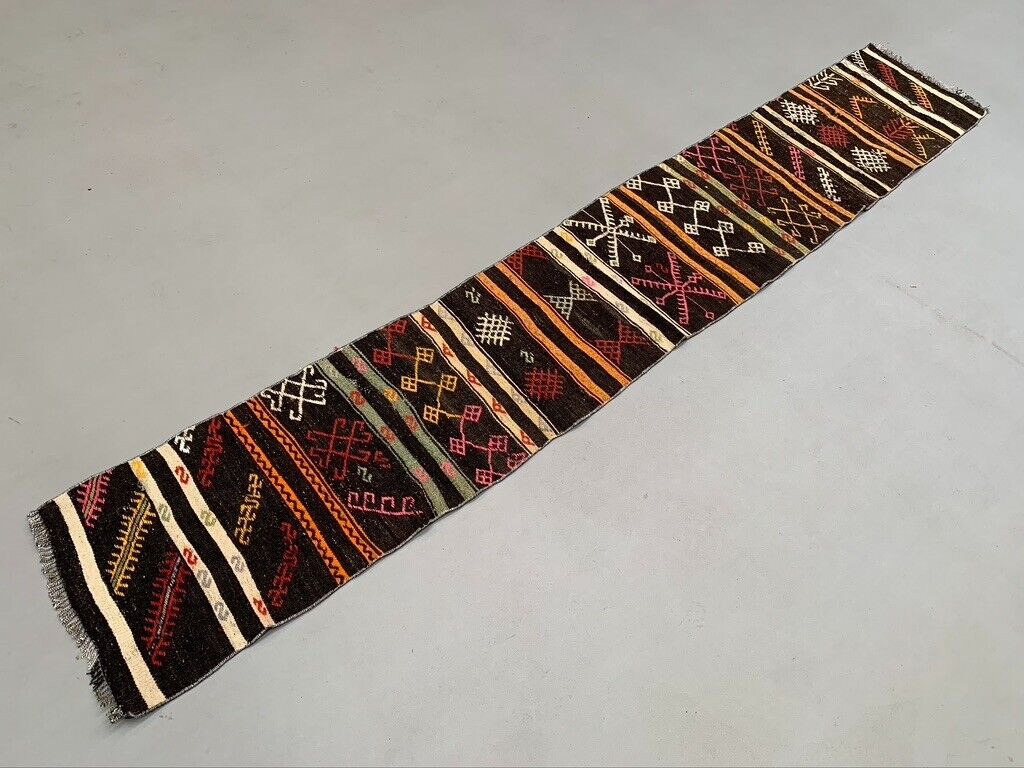 Old Turkish narrow Kilim Runner 300x47 cm shabby chic, vintage kelim