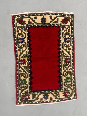 Old Turkish Oushak Rug 124x80 cm vintage carpet Ushak Region Small