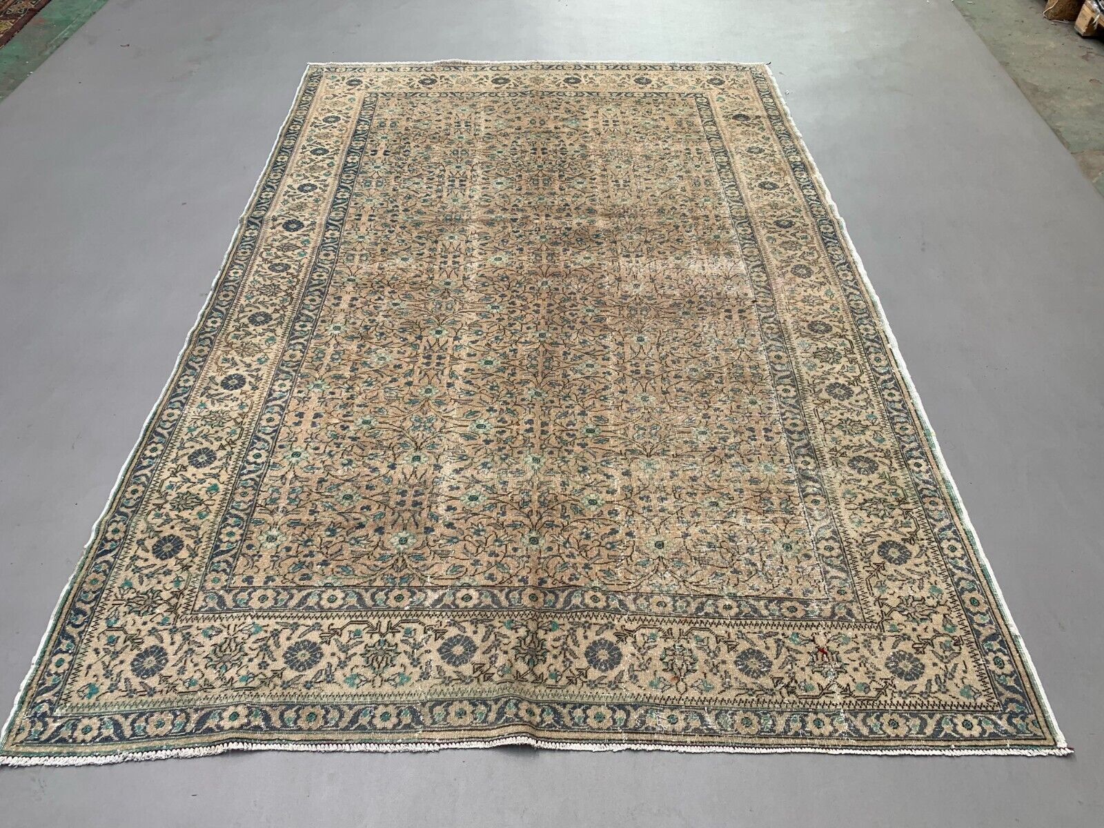 Vintage Turkish Rug 289x193 cm, Tribal Wool Carpet Large