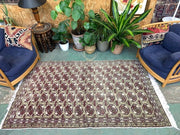 Vintage Turkish Rug 225x131 cm shabby carpet Central Anatolian Medium