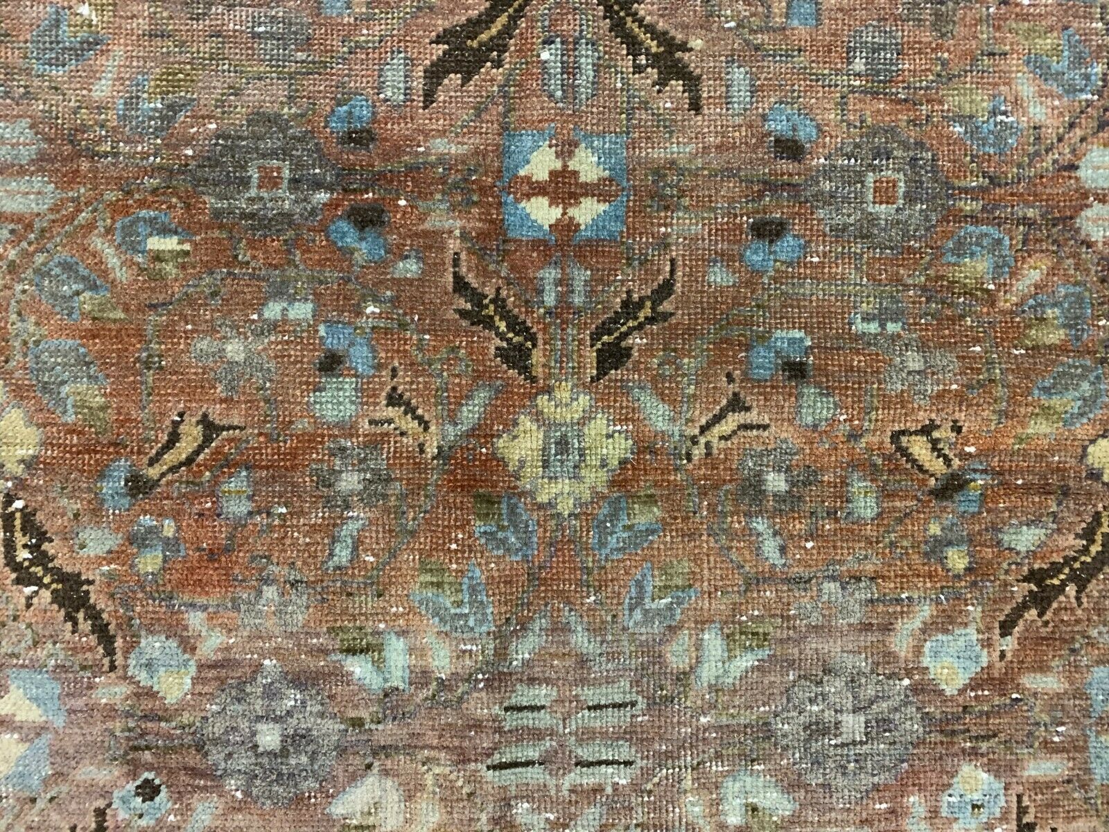 Distressed Turkish Rug 215x140 cm wool Vintage shabby Tribal Brown, Red, Beige kilimshop.myshopify.com