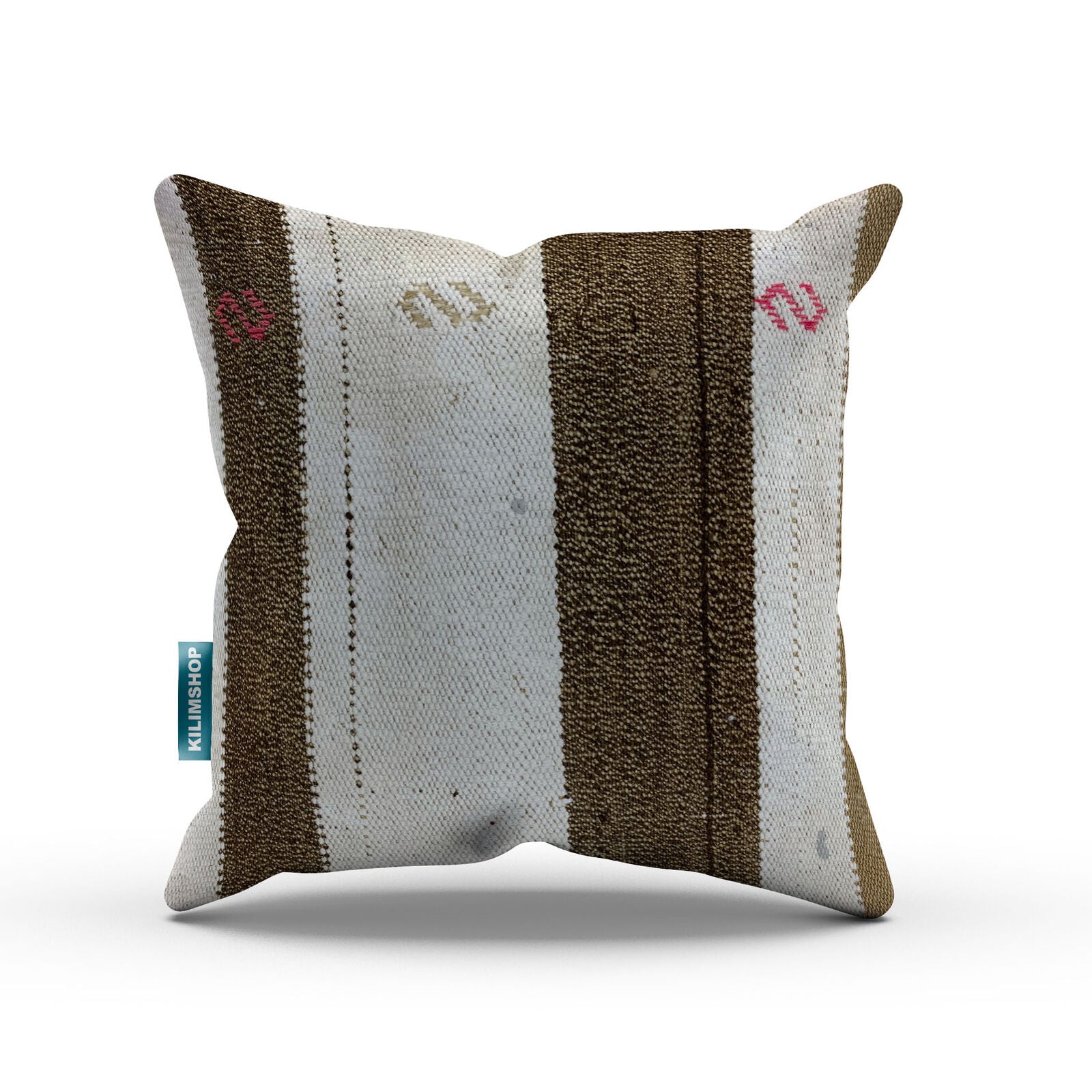 Vintage Kilim Cushion Cover 40x40 cm Square Wool Kelim Pillow Moroccan Decor