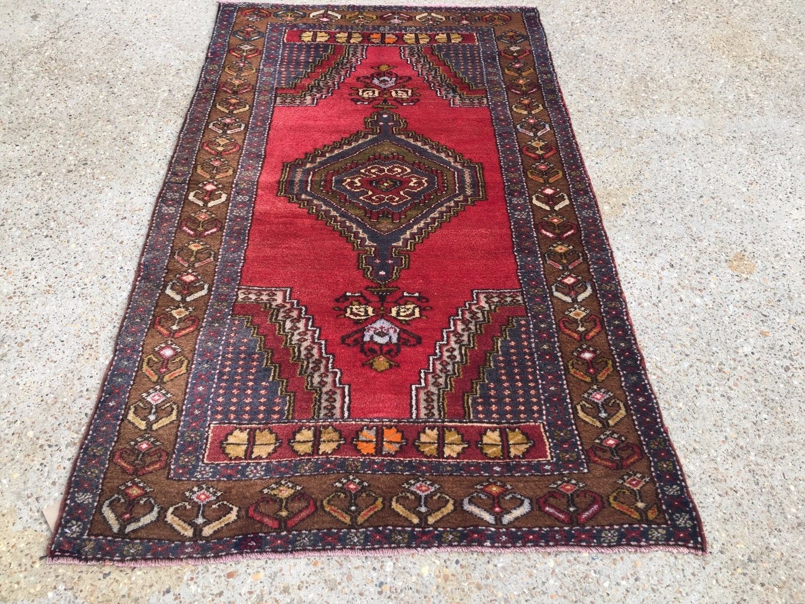 £950 Turkish Vintage Prayer Rug vegetable dye 195x112cm Persian Afghan Tribal Home, Furniture & DIY:Rugs & Carpets:Rugs kilimshop.myshopify.com