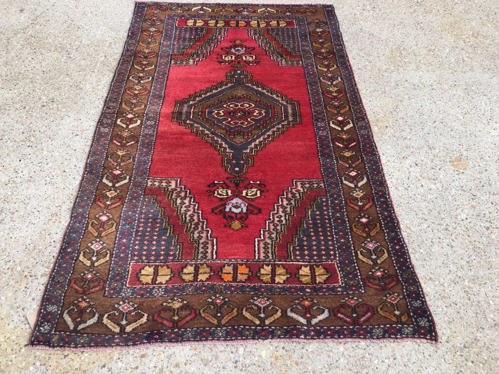 £950 Turkish Vintage Prayer Rug vegetable dye 195x112cm Persian Afghan Tribal Home, Furniture & DIY:Rugs & Carpets:Rugs kilimshop.myshopify.com