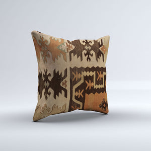 Vintage Turkish Kilim Cushion Cover 40x40 cm Square Wool Kelim Pillowcase  40816