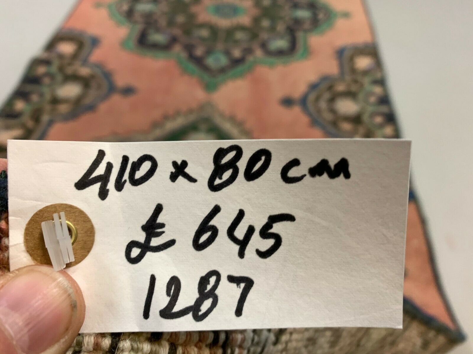 Distressed Turkish Runner 410x80 cm wool Vintage Tribal Rug Pink Green kilimshop.myshopify.com