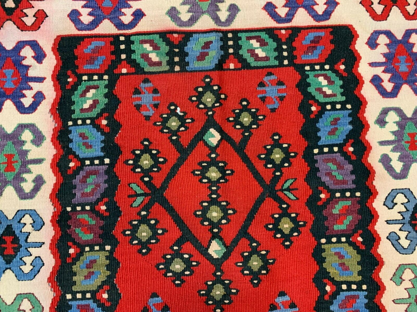 Vintage Turkish Kilim, Serbian Pirot Kelim Rug shabby wool 200x100 cm Medium Antiques:Carpets & Rugs kilimshop.myshopify.com