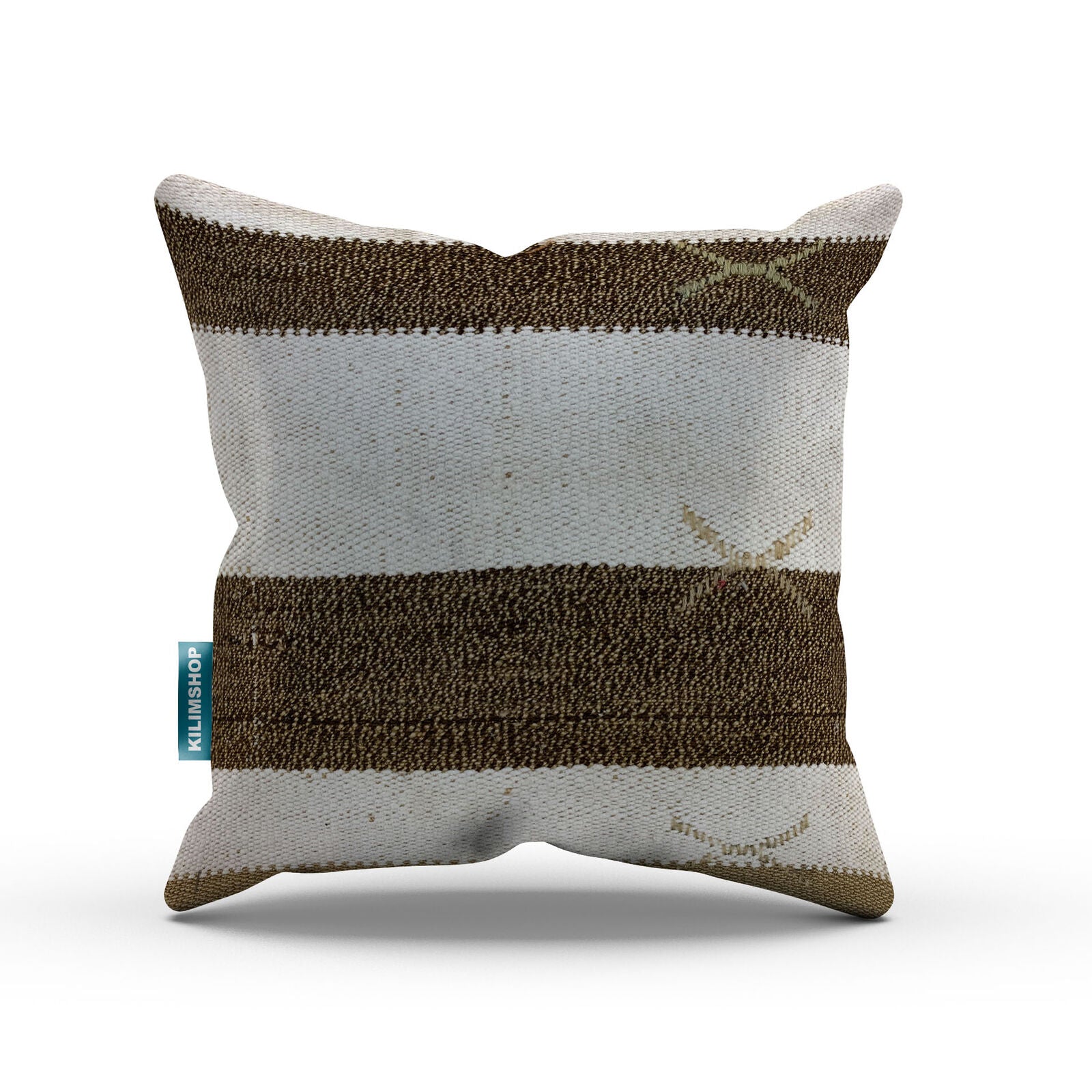 Vintage Kilim Cushion Cover 40x40 cm Square Wool Kelim Pillow Moroccan Decor