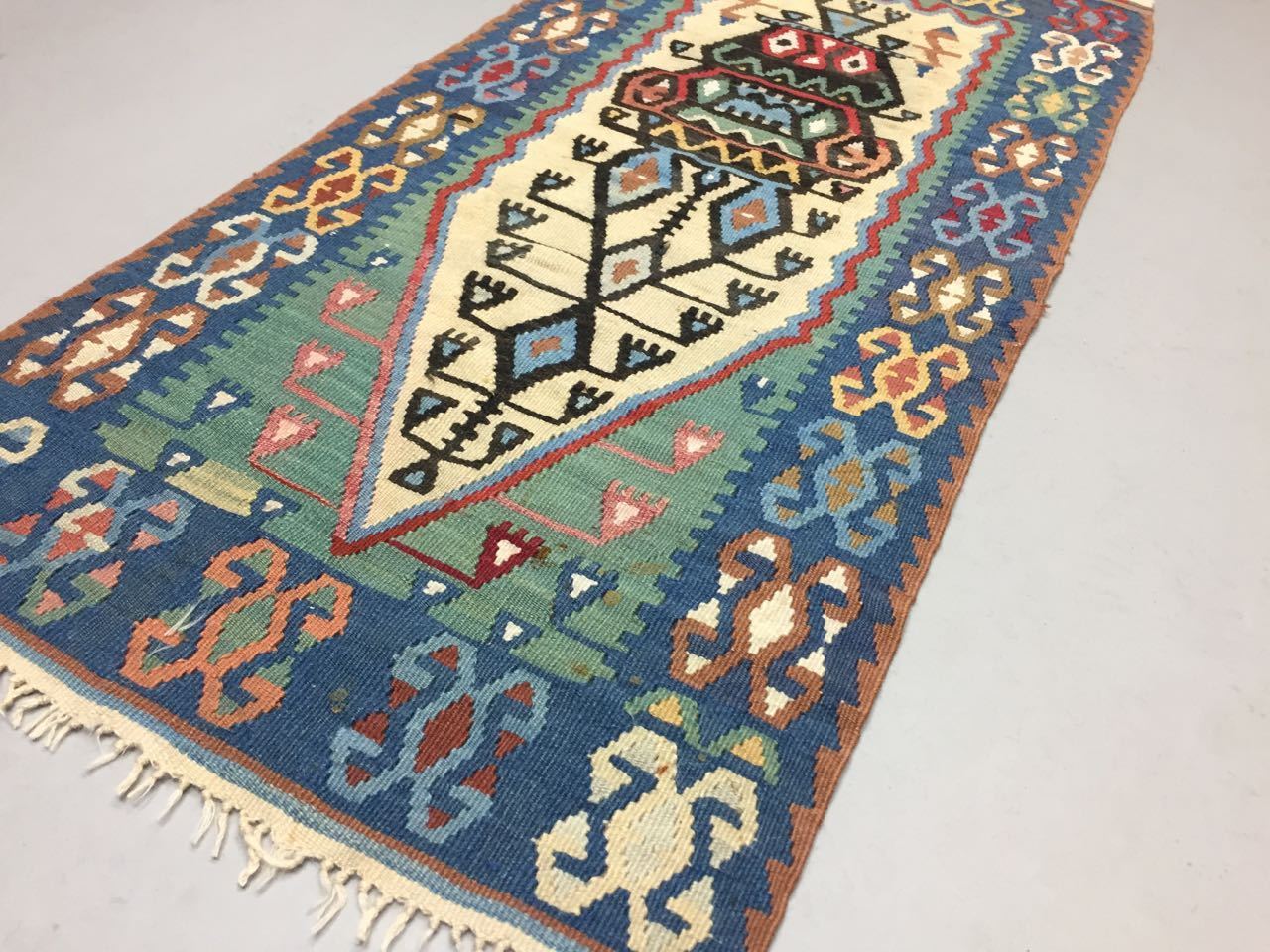 Traditional Turkish Kilim Rug shabby vintage wool Boho Kelim 127x61cm sml Antiques:Carpets & Rugs kilimshop.myshopify.com