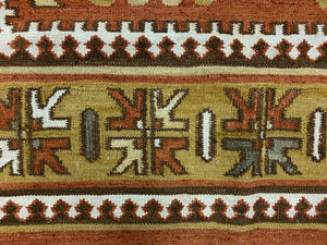 Vintage Turkish Kilim  240x173 cm, tribal Kelim Rug, Green, Beige, Brown, Large