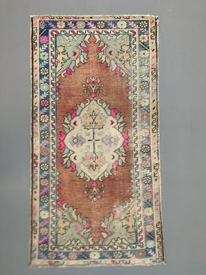 Vintage Turkish Oushak Rug 165x86 cm shabby carpet Ushak Region Medium