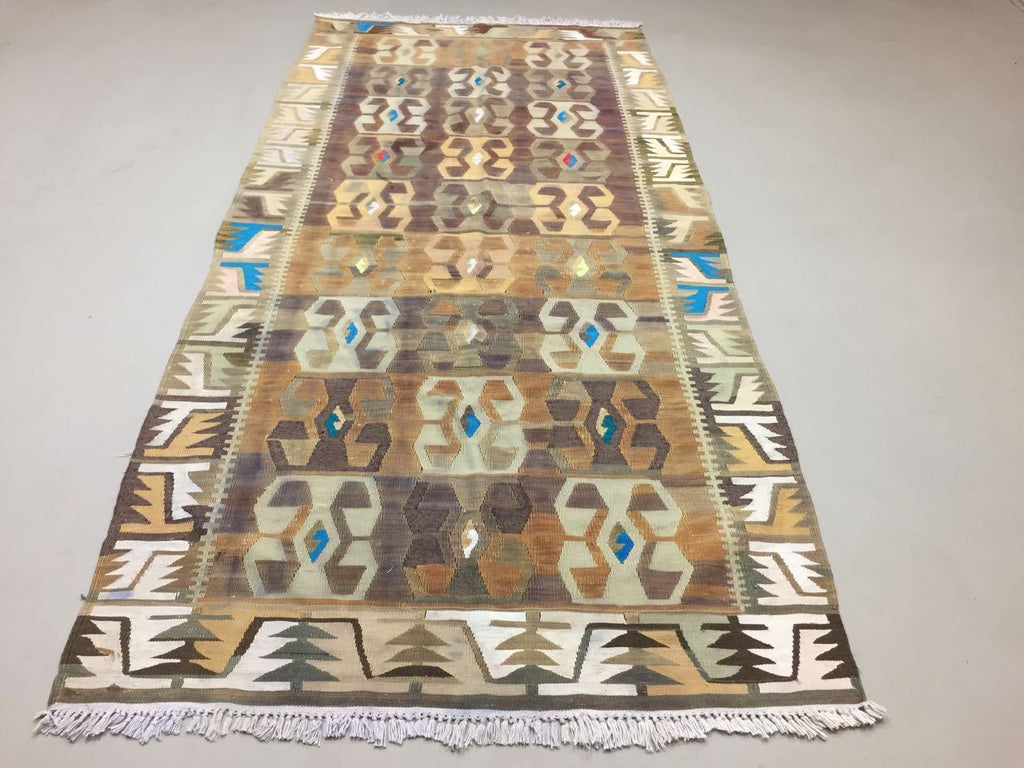 Vintage Turkish Kilim Kelim Rug shabby chic wool boho 245x112cm Moroccan Large Antiques:Carpets & Rugs kilimshop.myshopify.com