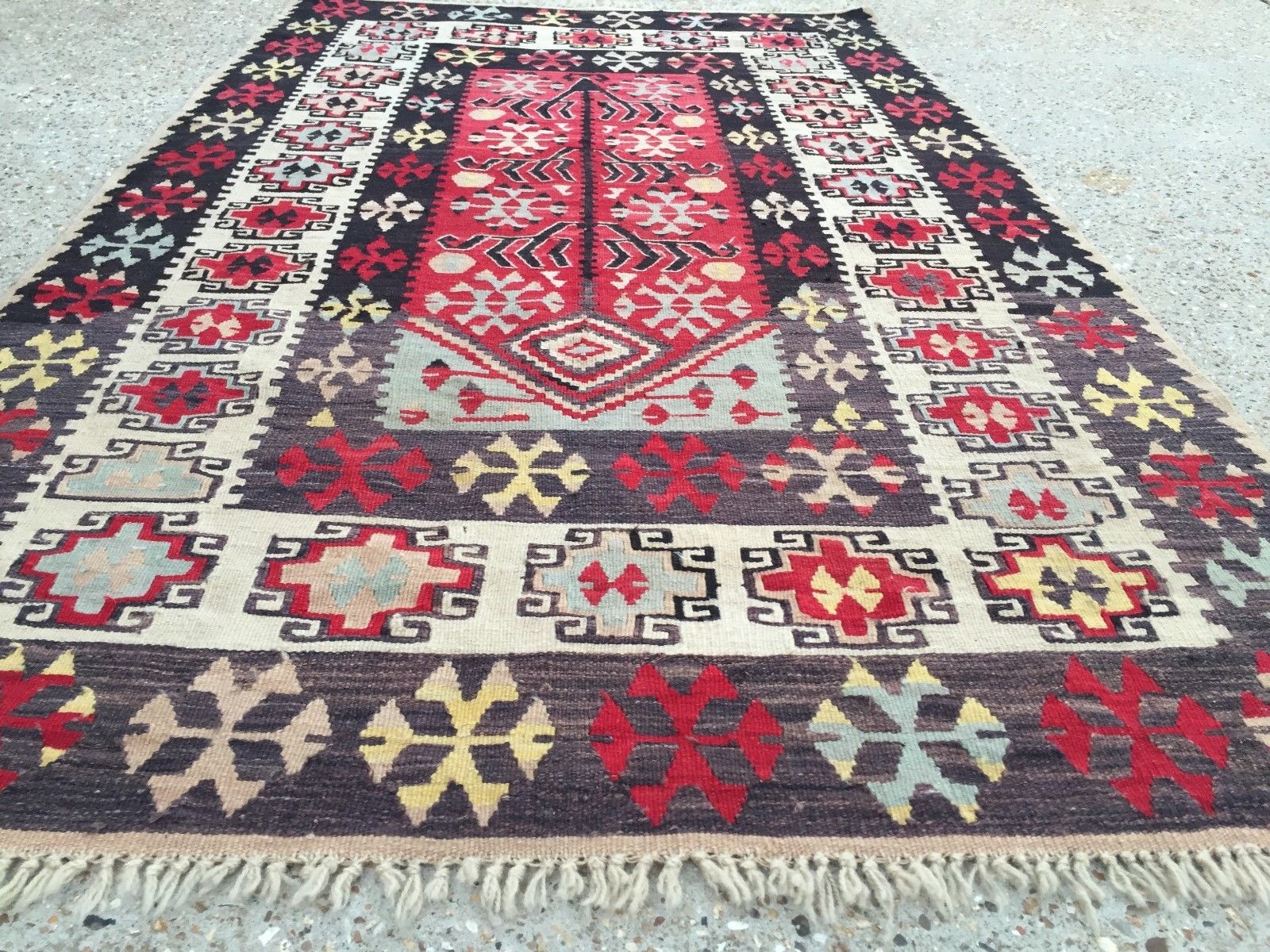 Antique Turkish Kilim Rug shabby vintage old wool country home Kelim 180x108cm Antiques:Carpets & Rugs kilimshop.myshopify.com