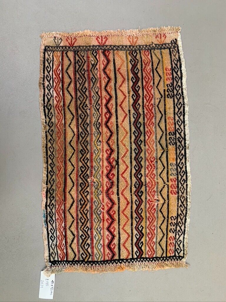 Vintage Turkish Mini Kilim 72x45 cm Wool Small Kelim Runner, shabby Chic