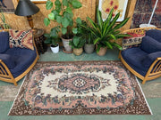 Vintage Turkish Rug 216x122 cm shabby carpet Central Anatolian Medium