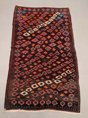 Vintage Baluchi Kilim 206x120 cm Wool Kelim Rug Red Black Medium