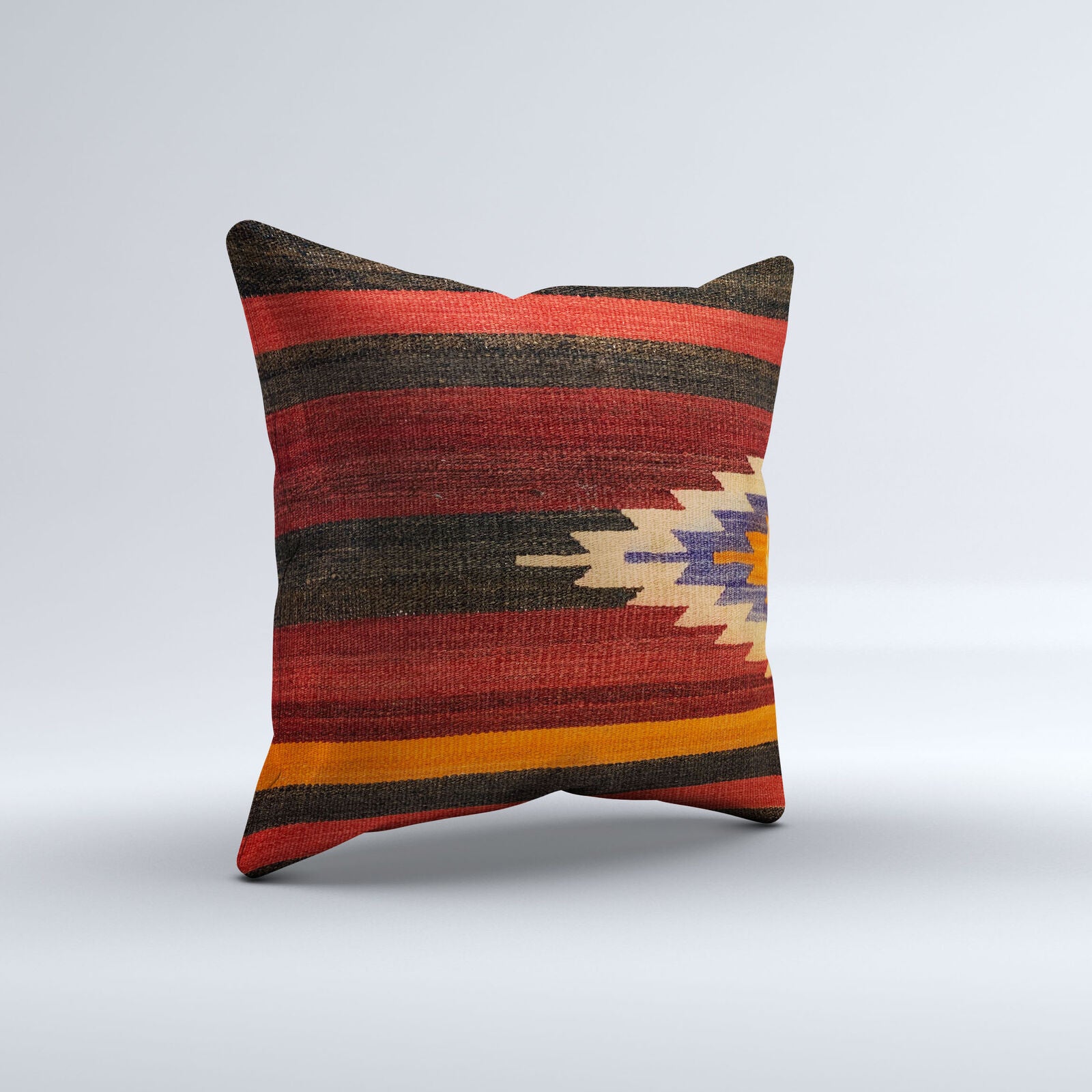 Vintage Turkish Kilim Cushion Cover 60x60 cm Square Wool Kelim Pillowcase 66459