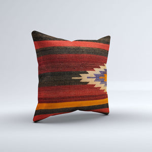 Vintage Turkish Kilim Cushion Cover 60x60 cm Square Wool Kelim Pillowcase 66459