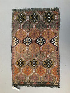 Vintage Turkish Mini Kilim 85x53 cm Wool Small Kelim Runner, shabby Chic