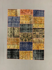 Distressed Vintage Turkish Patchwork Rug 178x133 cm Wool Medium