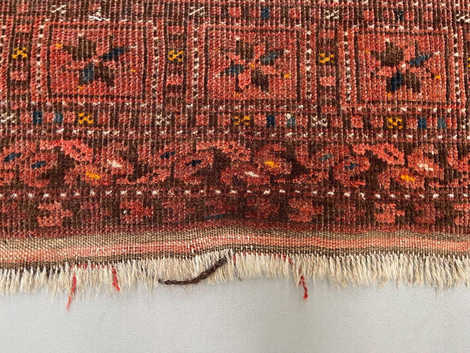 Vintage Afghan Turkoman village Rug 170x112 cm, Red, Black Tribal Medium