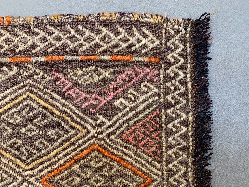 Vintage Turkish Mini Kilim 75x51 cm Wool Small Kelim Runner, shabby Chic