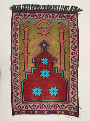 Small Vintage Turkish Kilim Rug 130x83 cm Wool Kelim