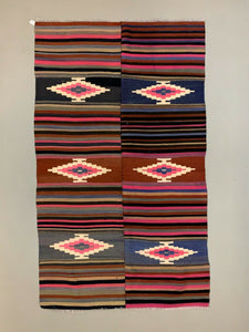 Vintage Turkish Kilim 270x160 cm wool kelim rug Large Purple, Pink, Black kilimshop.myshopify.com