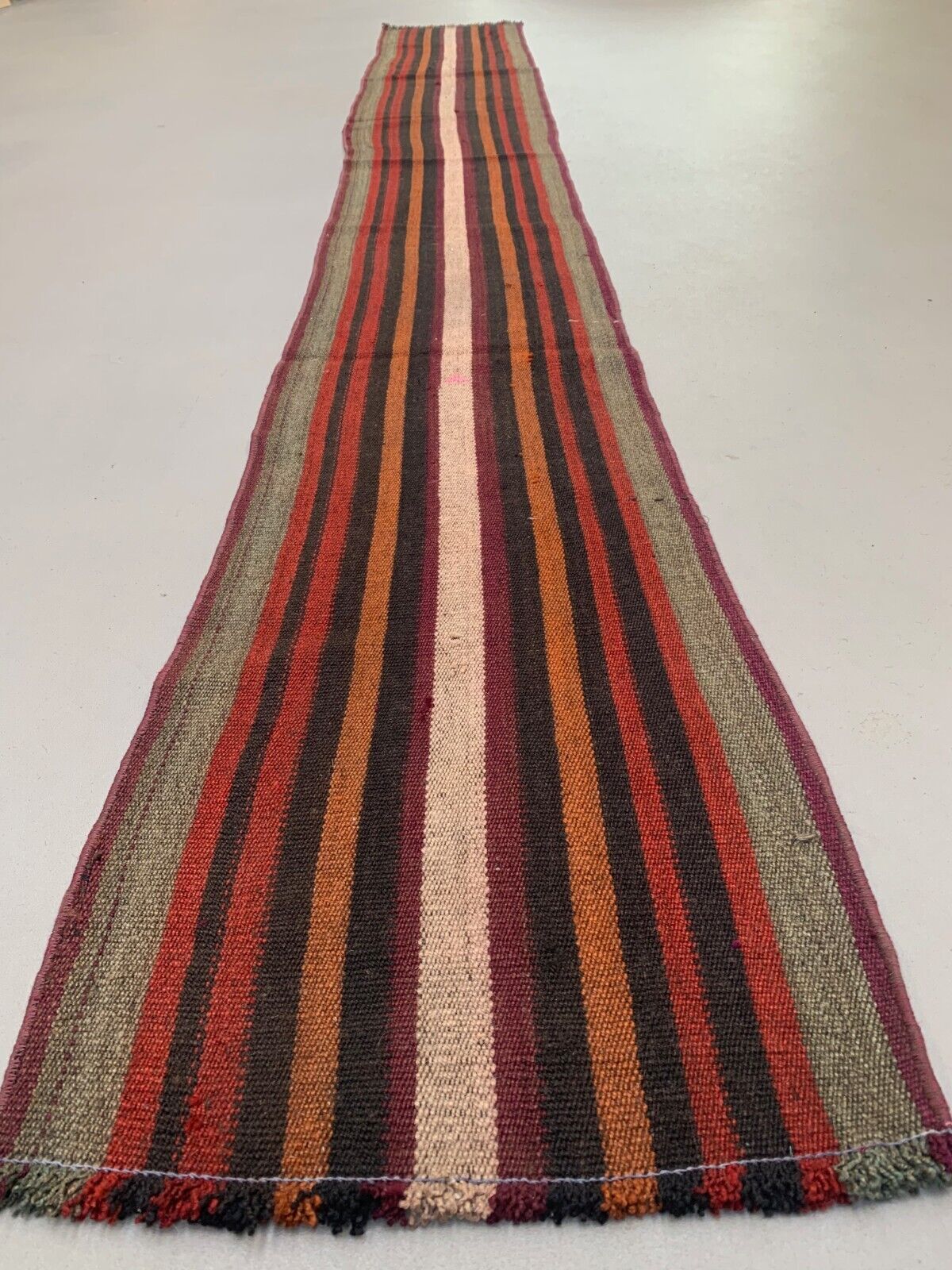 Old Turkish narrow Kilim Runner 365x46 cm shabby chic, vintage kelim