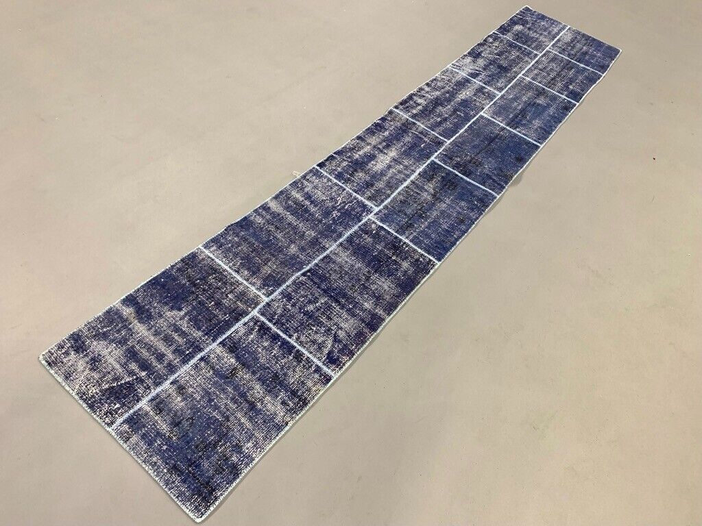 Vintage Turkish Patchwork Runner 300x60 cm Wool Rug 2179