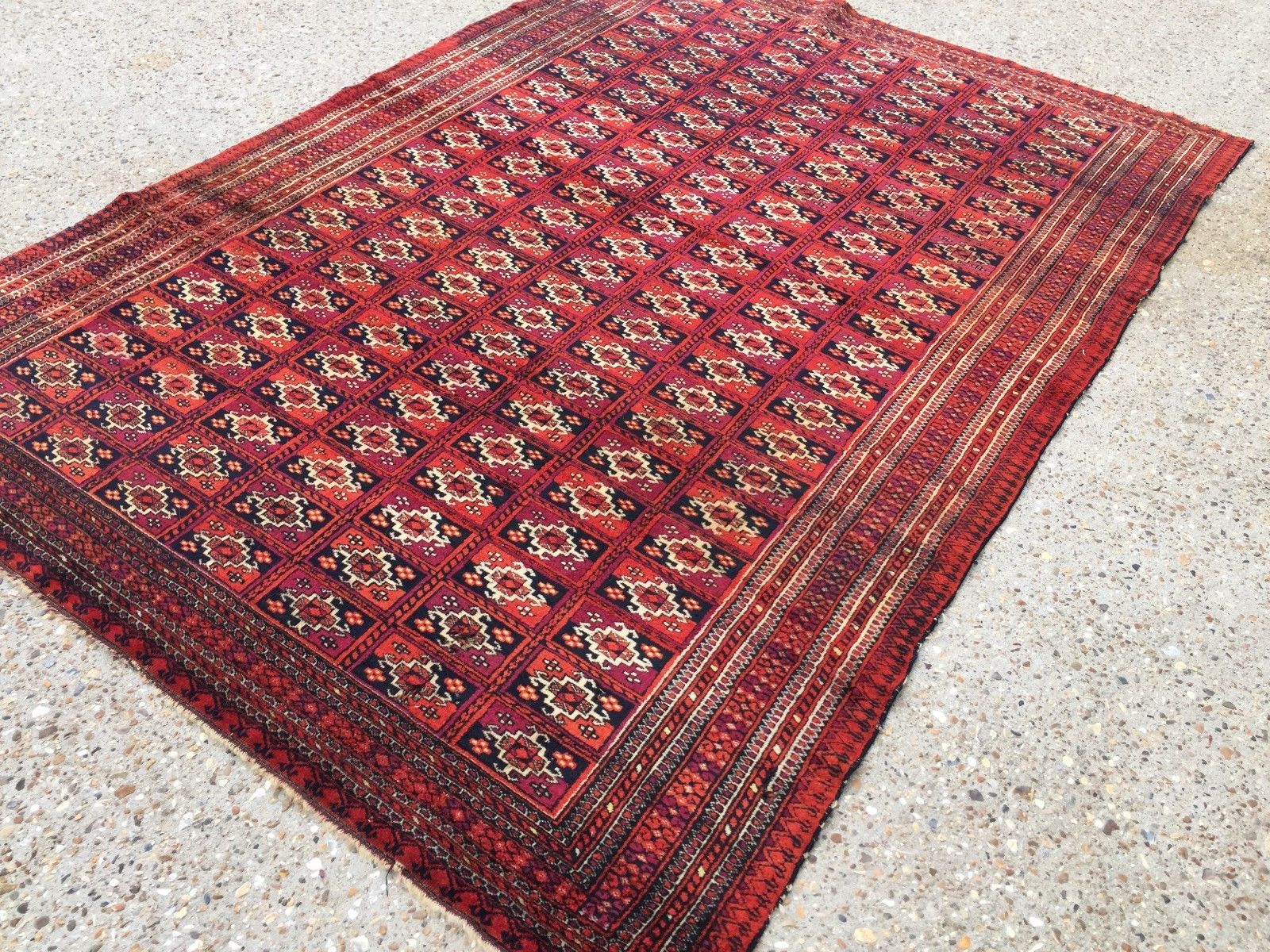 Antique Vintage Traditional Turkoman Rug Oriental Hand Made Rug 180x122cm boho Antiques:Carpets & Rugs kilimshop.myshopify.com