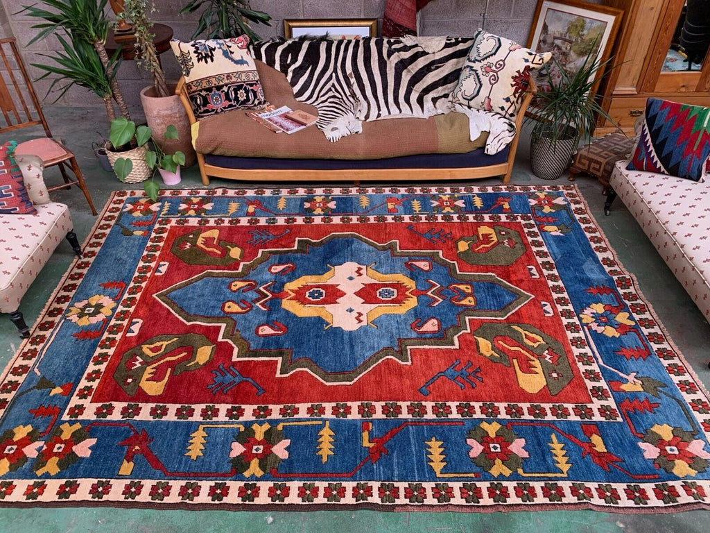 XL Old Turkish Kazak Rug Oriental 306x221 cm vintage carpet, Tribal Large