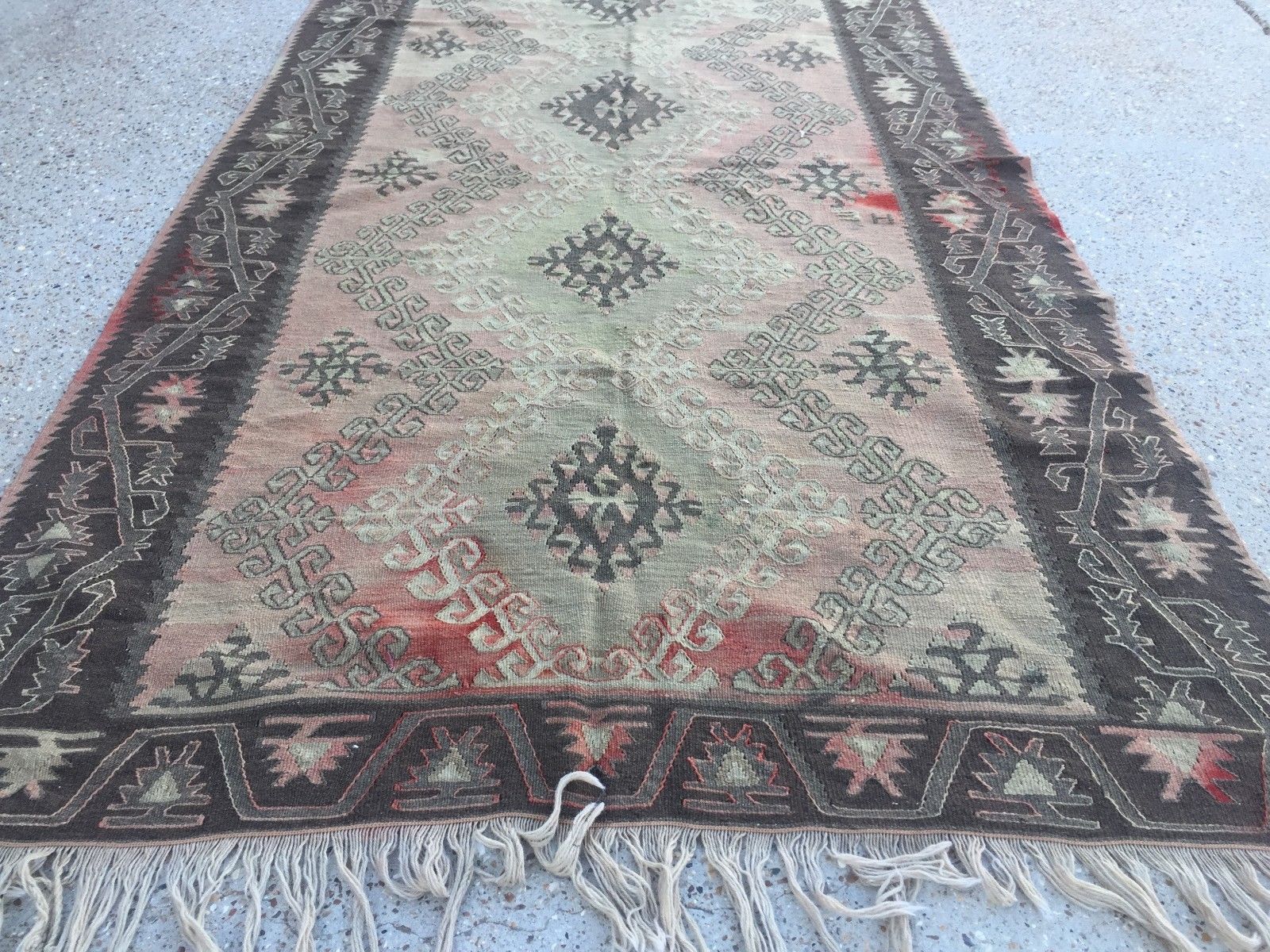 Vintage Turkish Kilim Kelim Rug 270x141 cm shabby chic wool, country home, boho Antiques:Carpets & Rugs kilimshop.myshopify.com