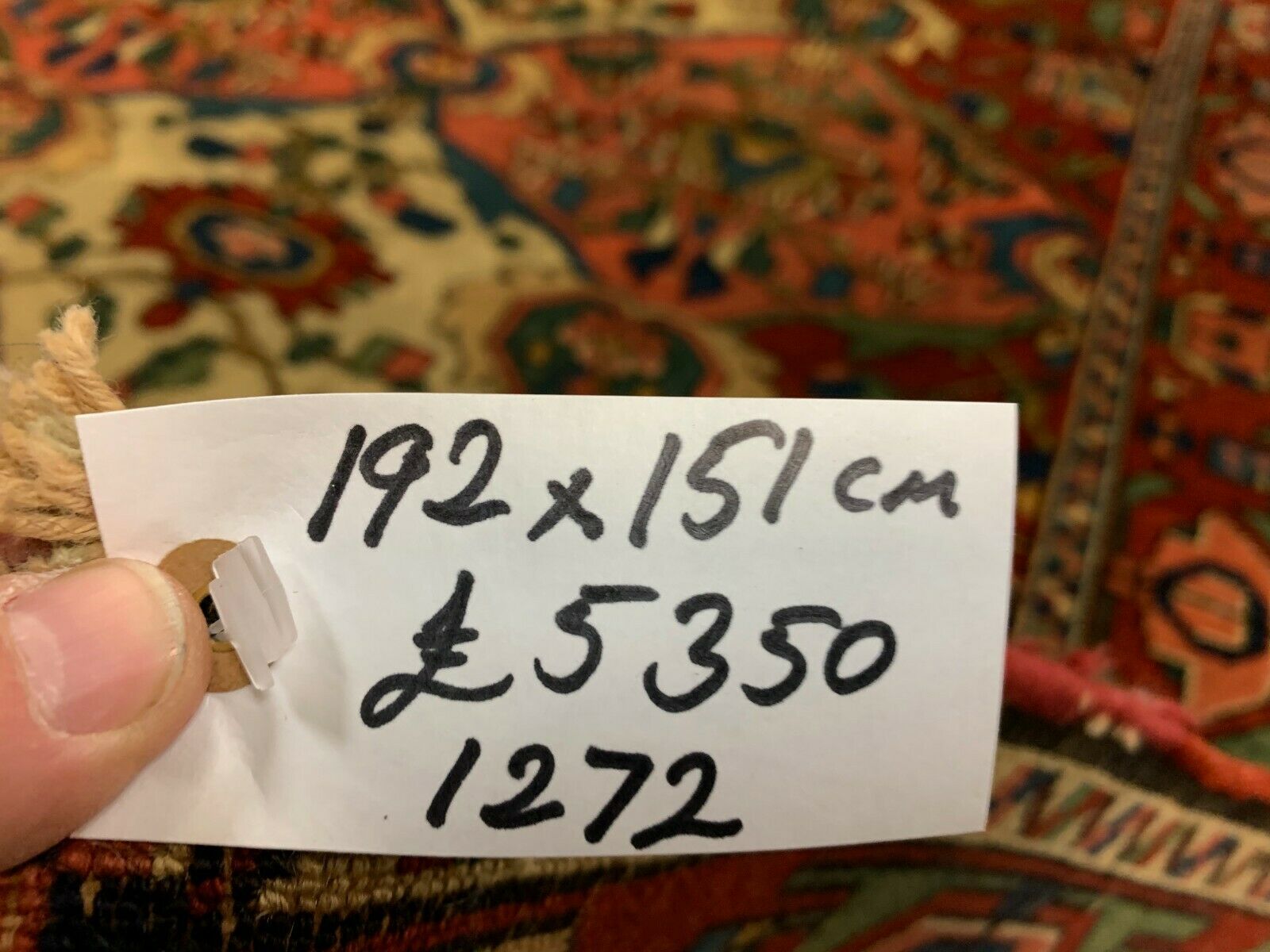 Antique Bakhtiari Rug 192x151 cm Wool Oriental Hand Made Carpet Red, Brown, Blue kilimshop.myshopify.com