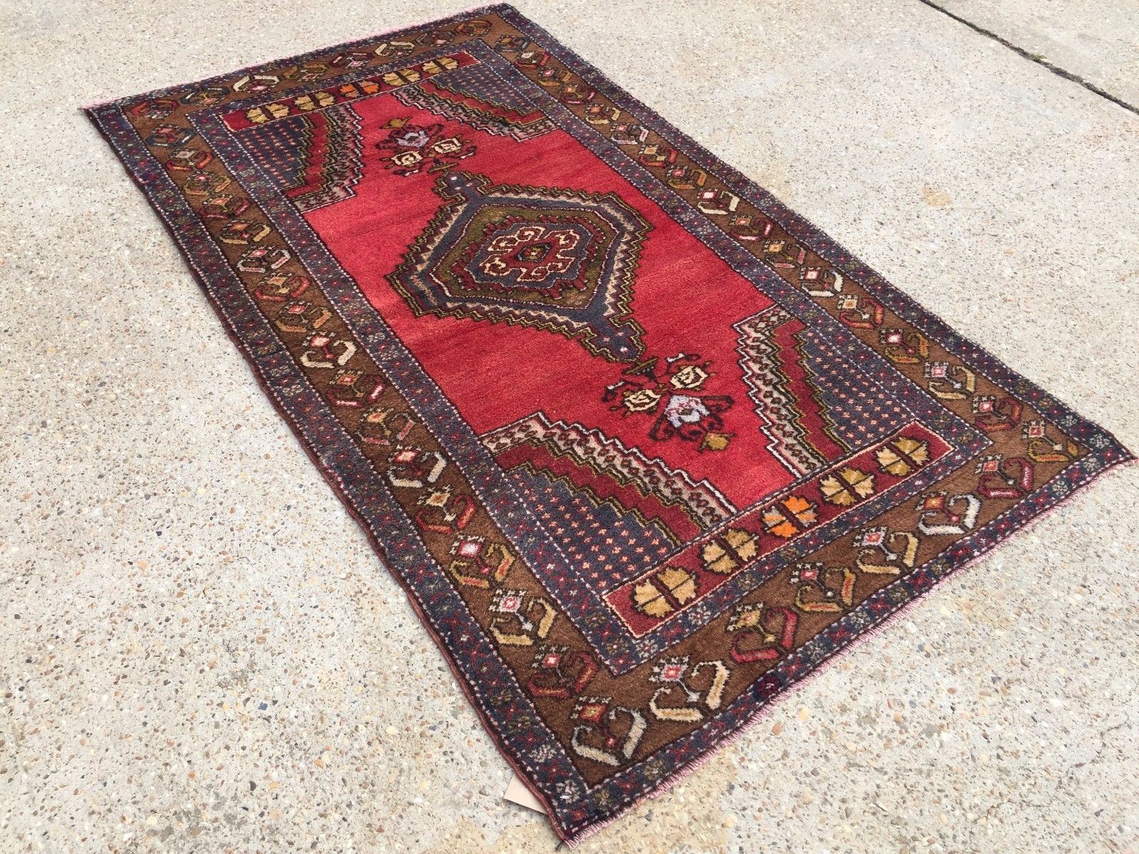 £950 Turkish Vintage Prayer Rug vegetable dye 195x112cm Persian Afghan Tribal Home, Furniture & DIY:Rugs & Carpets:Rugs kilimshop.myshopify.com